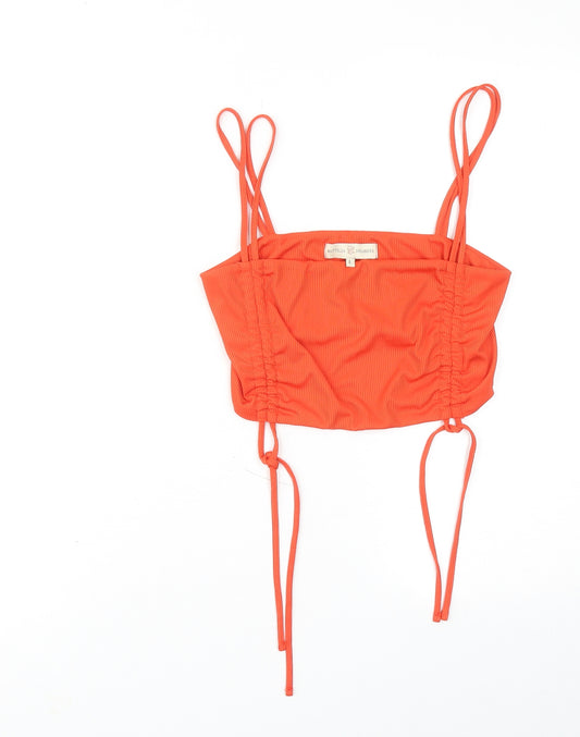 Mattelsa Dreamers Womens Orange Polyester Cropped Tank Size L Square Neck