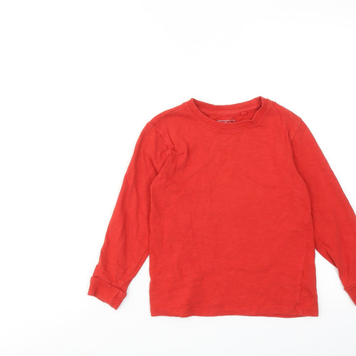 NEXT Boys Red Cotton Basic T-Shirt Size 7 Years Round Neck Pullover