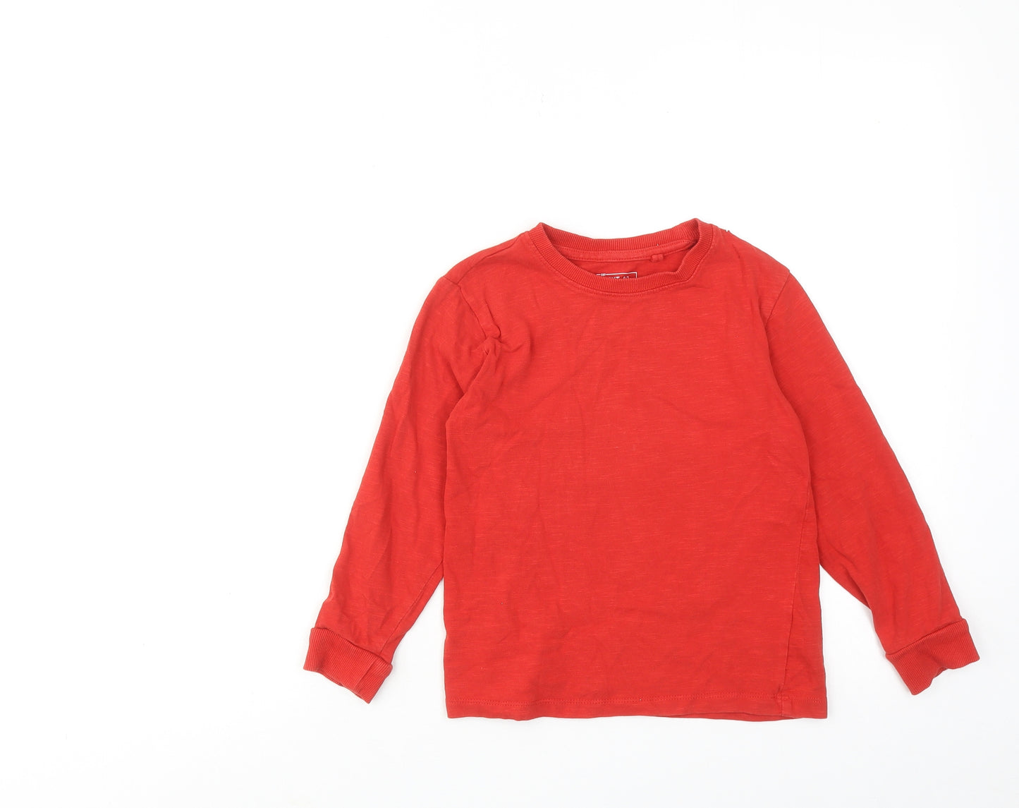 NEXT Boys Red Cotton Basic T-Shirt Size 7 Years Round Neck Pullover