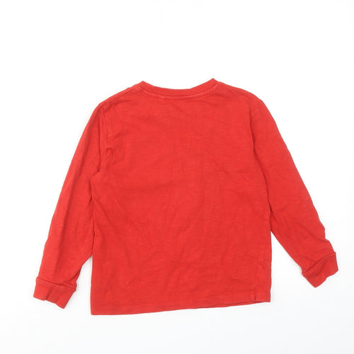 NEXT Boys Red Cotton Basic T-Shirt Size 7 Years Round Neck Pullover