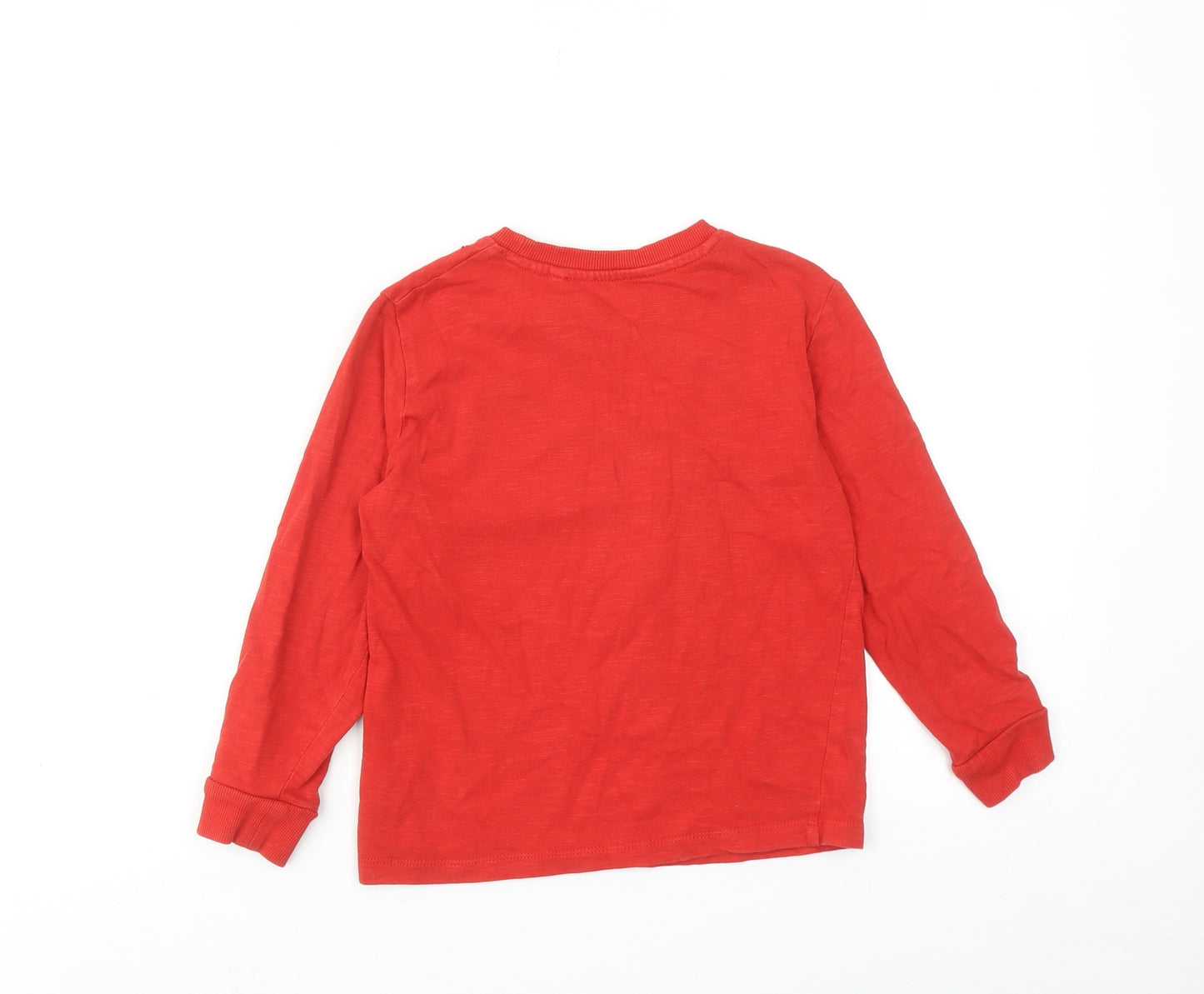 NEXT Boys Red Cotton Basic T-Shirt Size 7 Years Round Neck Pullover