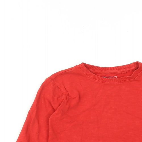 NEXT Boys Red Cotton Basic T-Shirt Size 7 Years Round Neck Pullover