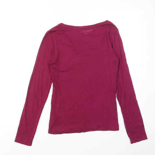 NEXT Womens Purple Cotton Basic T-Shirt Size 10 Round Neck