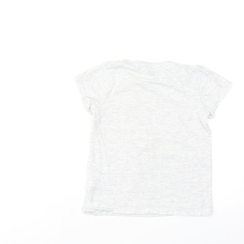 Peppa Pig Girls Grey Cotton Basic T-Shirt Size 4-5 Years Round Neck Pullover