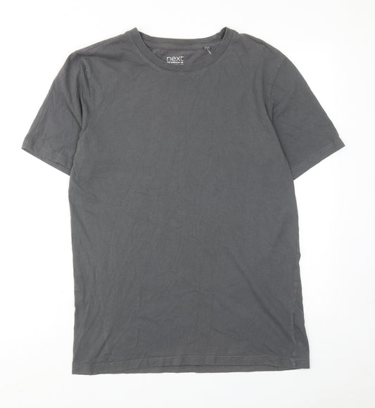 NEXT Mens Grey Cotton T-Shirt Size M Round Neck