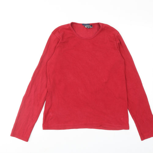Gap Womens Red Cotton Basic T-Shirt Size L Round Neck