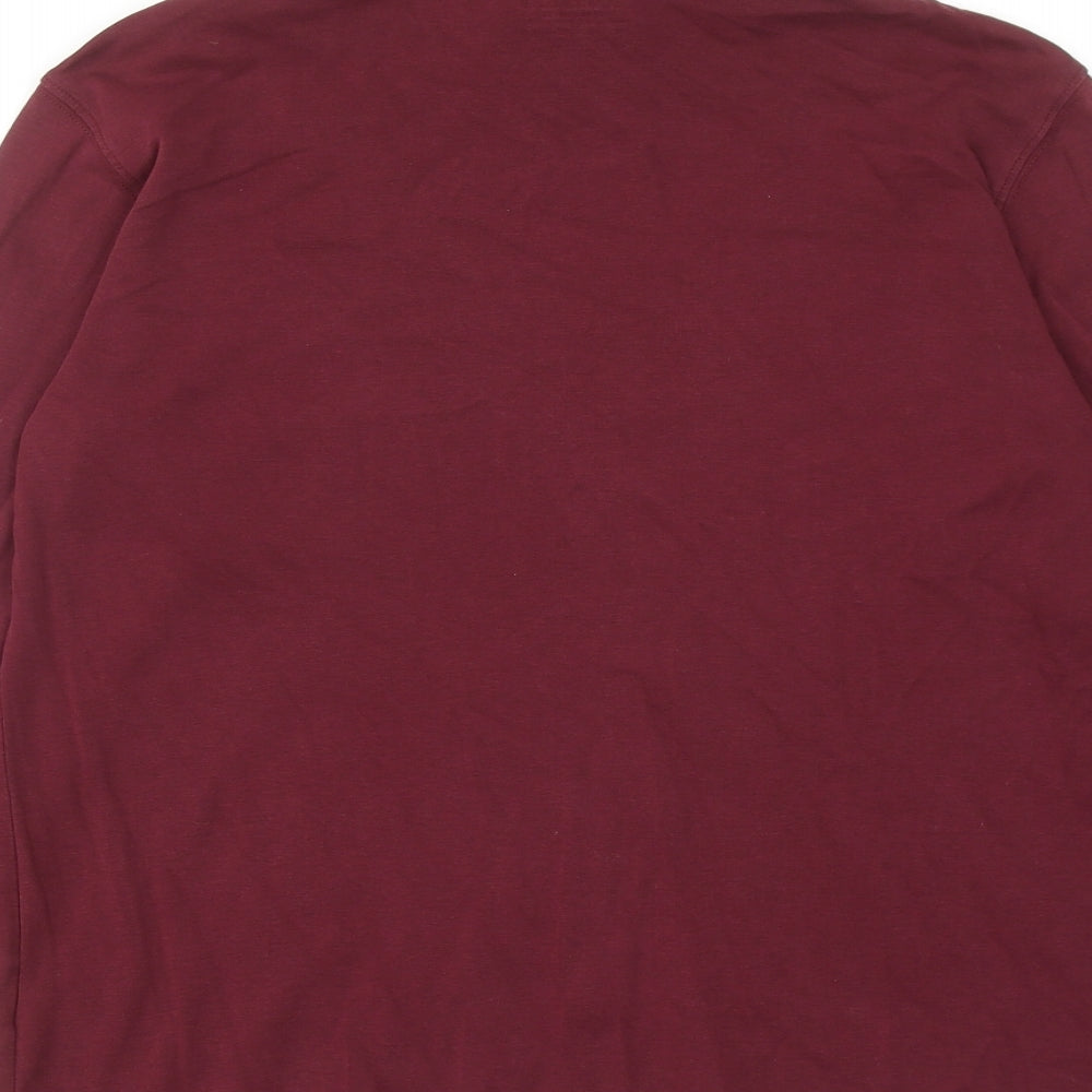 Lands' End Womens Red Cotton Basic T-Shirt Size S High Neck