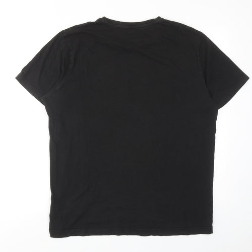 PUMA Mens Black Cotton T-Shirt Size L Round Neck