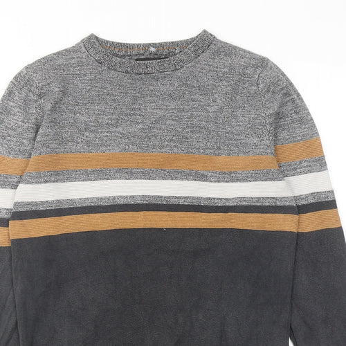NEXT Boys Grey Striped Cotton Pullover Sweatshirt Size 14 Years Pullover