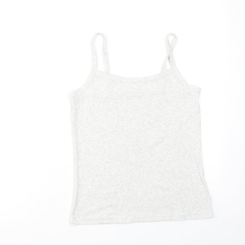 NEXT Girls Grey Cotton Basic Tank Size 13-14 Years Round Neck Pullover