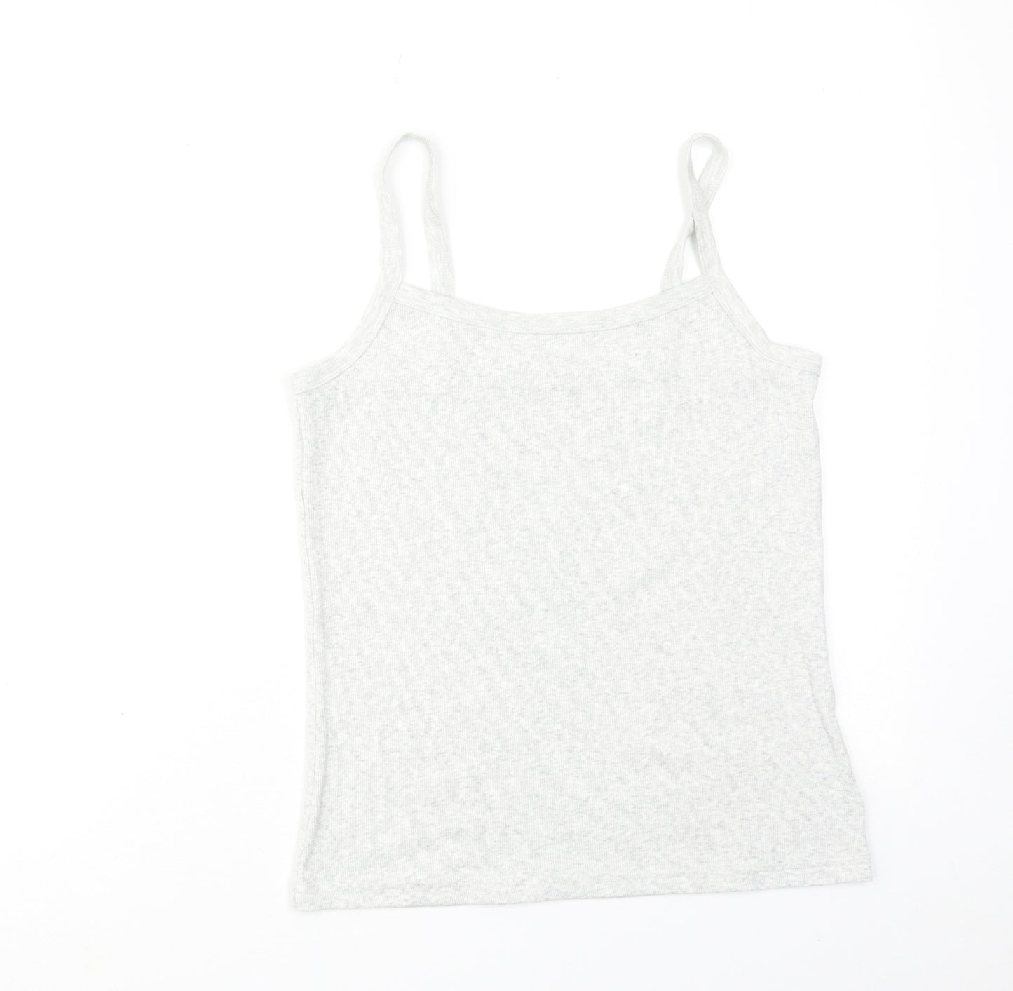 NEXT Girls Grey Cotton Basic Tank Size 13-14 Years Round Neck Pullover