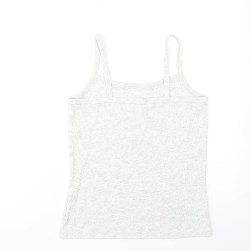 NEXT Girls Grey Cotton Basic Tank Size 13-14 Years Round Neck Pullover