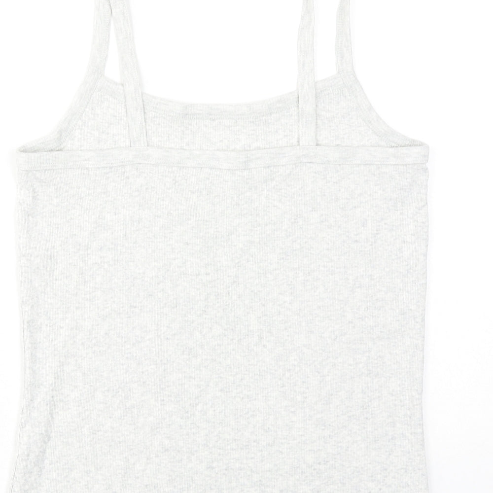 NEXT Girls Grey Cotton Basic Tank Size 13-14 Years Round Neck Pullover