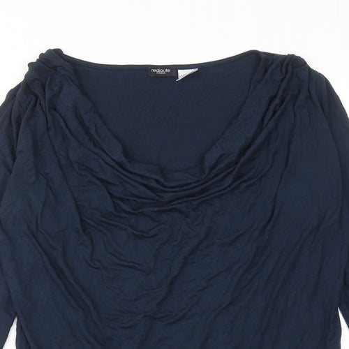La Redoute Womens Blue Viscose Basic T-Shirt Size 14 Cowl Neck