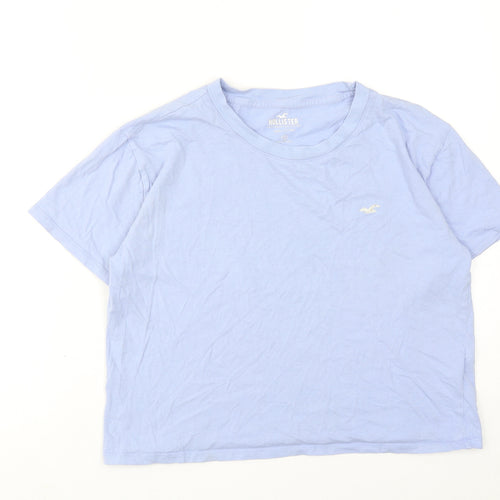 Hollister Womens Blue Cotton Basic T-Shirt Size S Round Neck