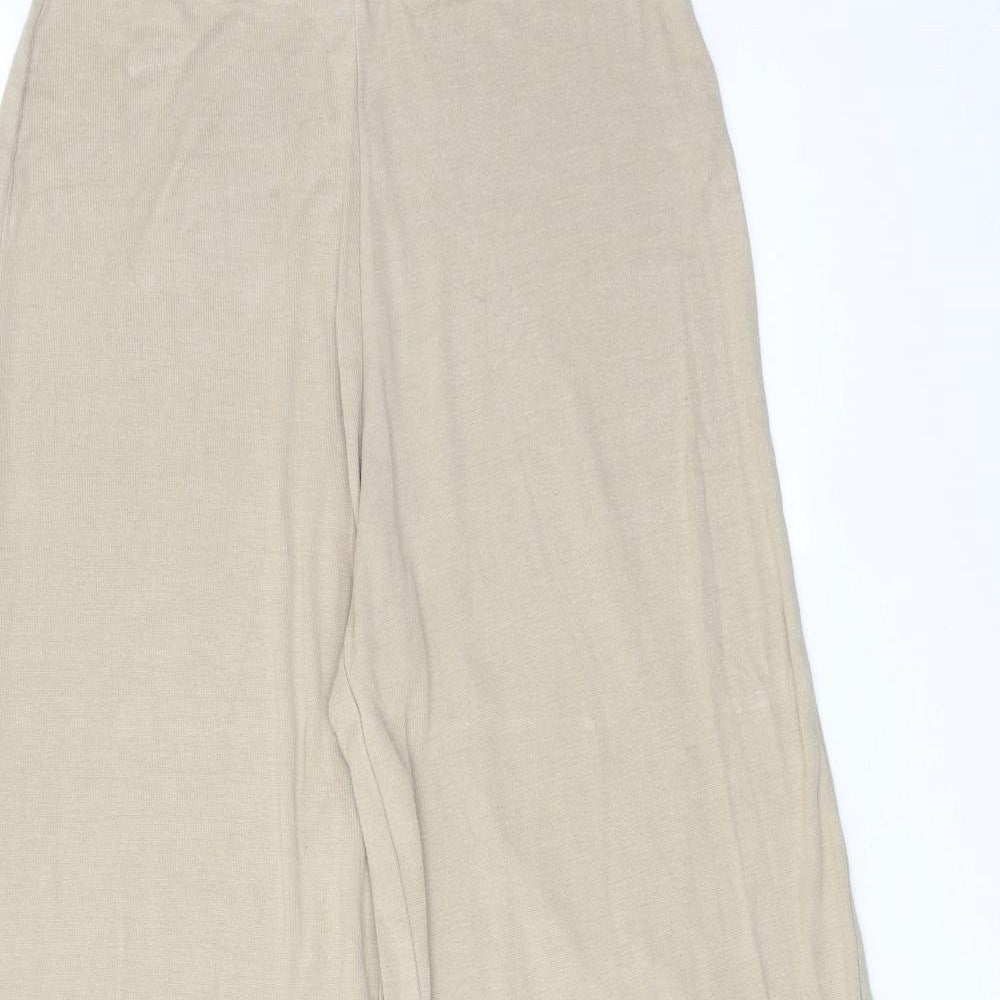 Zara Womens Beige Viscose Trousers Size S Regular