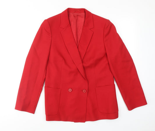 St.Michael Womens Red Wool Jacket Suit Jacket Size 14
