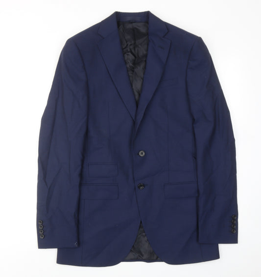 Marks and Spencer Mens Blue Wool Jacket Suit Jacket Size 36 Regular