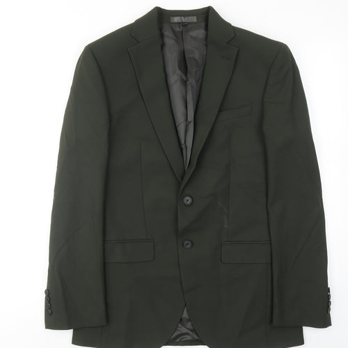 Marks and Spencer Mens Green Polyester Jacket Suit Jacket Size 38 Regular