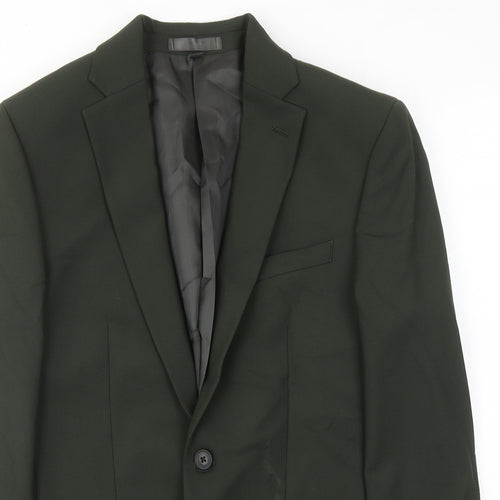 Marks and Spencer Mens Green Polyester Jacket Suit Jacket Size 38 Regular