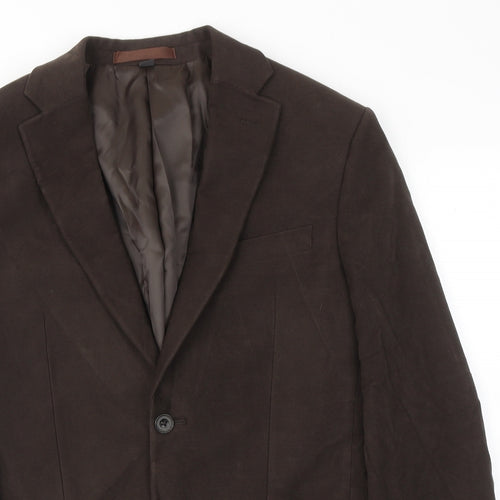 Marks and Spencer Mens Brown Cotton Jacket Blazer Size 38 Regular