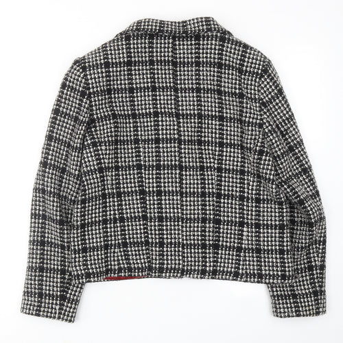 Per Una Womens Grey Plaid Jacket Blazer Size 16 Button
