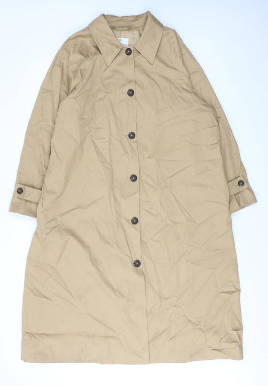Marks and Spencer Womens Beige Trench Coat Coat Size 20 Button