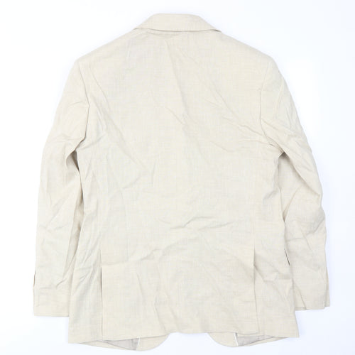 Marks and Spencer Mens Beige Linen Jacket Suit Jacket Size 38 Regular
