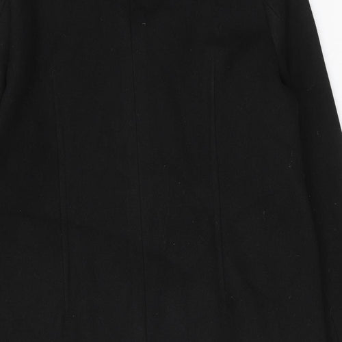 Marks and Spencer Womens Black Overcoat Coat Size 16 Button