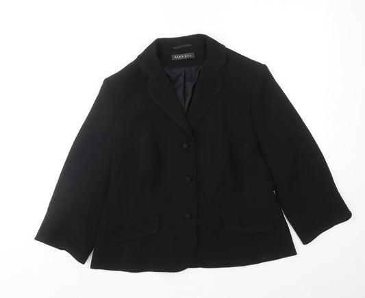 Alex & Co Womens Black Jacket Blazer Size 14 Button
