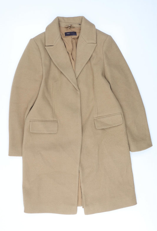 Marks and Spencer Womens Beige Overcoat Coat Size 10 Button