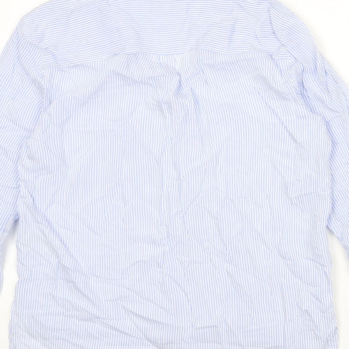 NEXT Womens Blue Striped Viscose Basic Button-Up Size 12 Collared