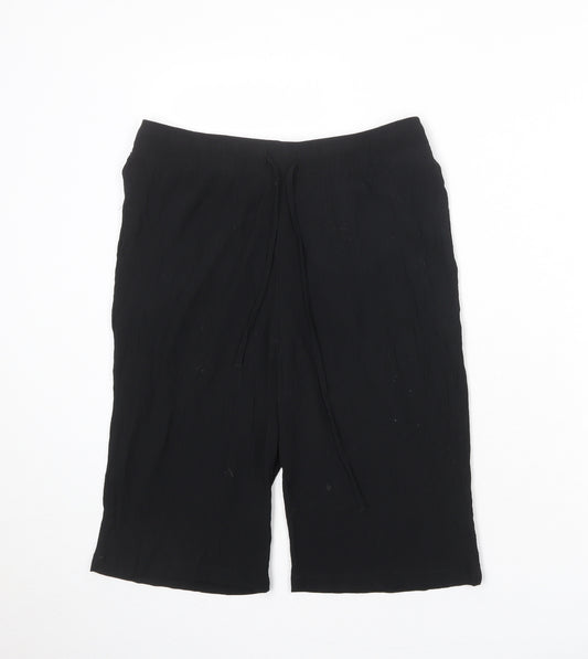 Damart Womens Black Viscose Sweat Shorts Size 16 Regular Drawstring