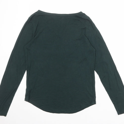 Gap Womens Green Cotton Basic T-Shirt Size L V-Neck