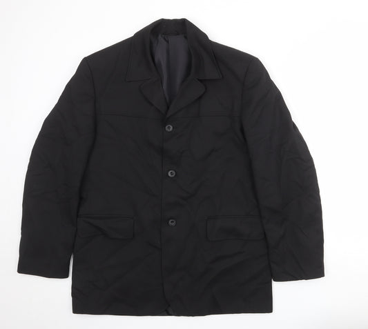 Monitor Mens Black Polyester Jacket Blazer Size 42 Regular