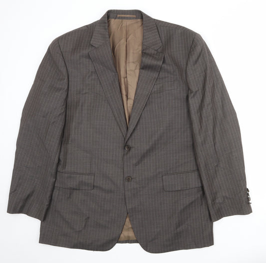 NEXT Mens Brown Striped Wool Jacket Suit Jacket Size 44 Regular