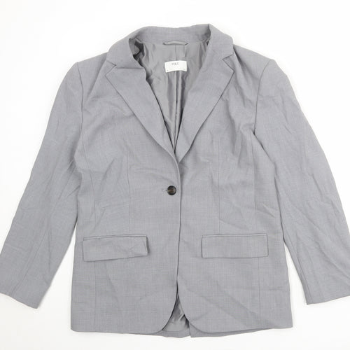 Marks and Spencer Womens Grey Polyester Jacket Suit Jacket Size 12
