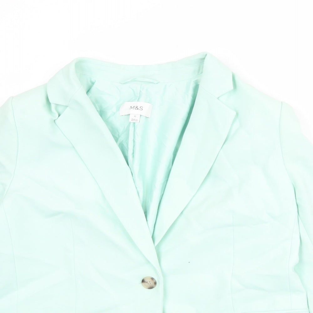 Marks and Spencer Womens Green Polyester Jacket Suit Jacket Size 12
