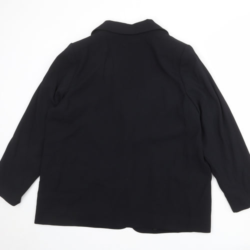 Marks and Spencer Womens Black Polyester Jacket Blazer Size 16 - Open Style
