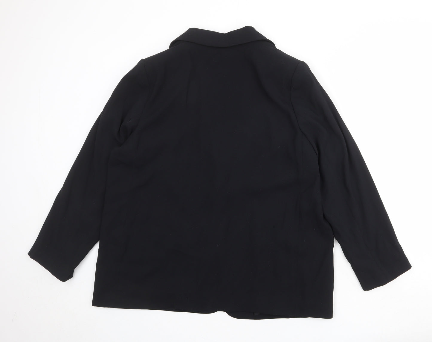Marks and Spencer Womens Black Polyester Jacket Blazer Size 16 - Open Style