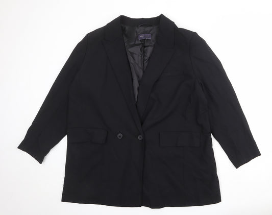 Marks and Spencer Womens Black Polyester Jacket Suit Jacket Size 22