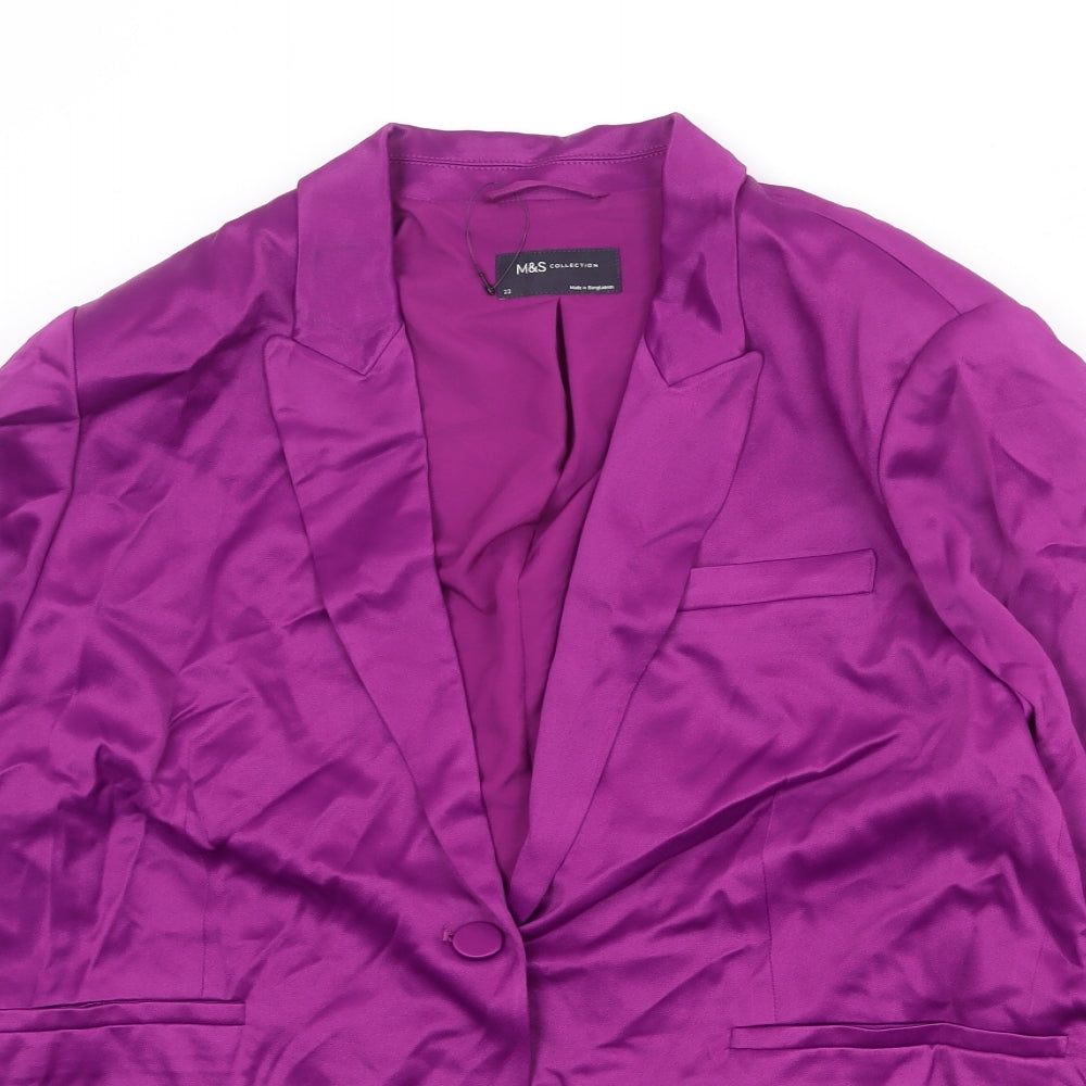 Marks and Spencer Womens Purple Viscose Jacket Suit Jacket Size 22