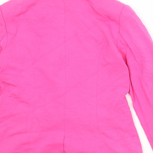 H&M Womens Pink Viscose Jacket Suit Jacket Size 12