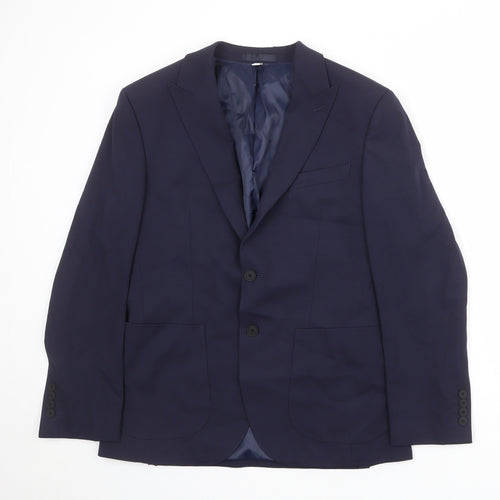 Autograph Mens Blue Polyester Jacket Suit Jacket Size 38 Regular