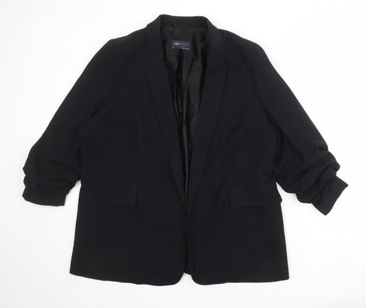 Marks and Spencer Womens Black Polyester Jacket Blazer Size 20 - Open Style