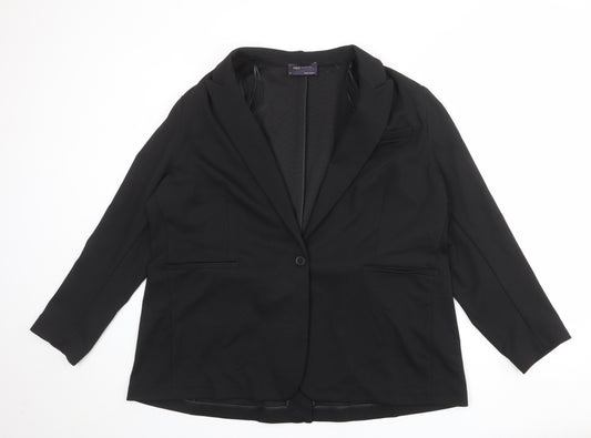 Marks and Spencer Womens Black Polyester Jacket Blazer Size 22 - Unlined