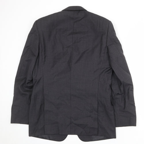 Jaeger Mens Grey Wool Jacket Suit Jacket Size 40 Regular