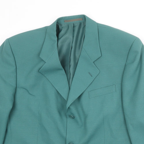 Gurteen Mens Green Polyester Jacket Suit Jacket Size 42 Regular