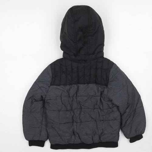 H&M Boys Grey Puffer Jacket Jacket Size 7-8 Years Zip