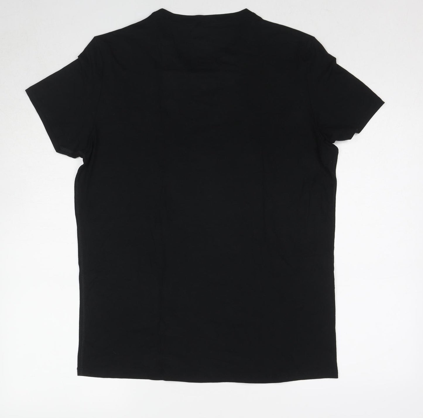 Marks and Spencer Womens Black Acrylic Basic T-Shirt Size L Crew Neck